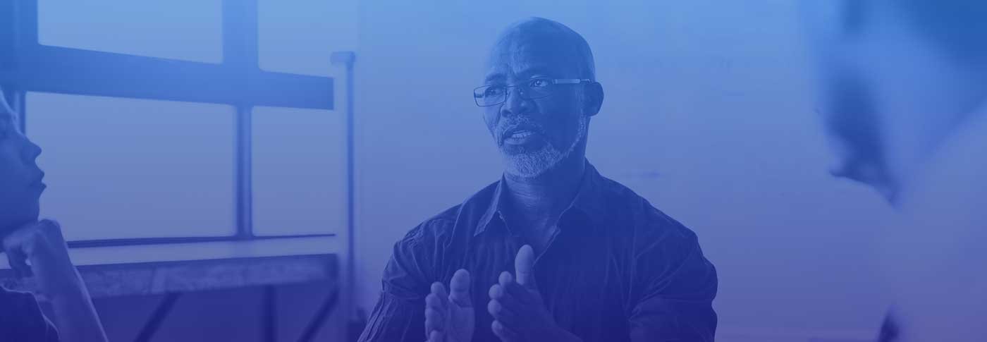 CEO speaking to a group of people