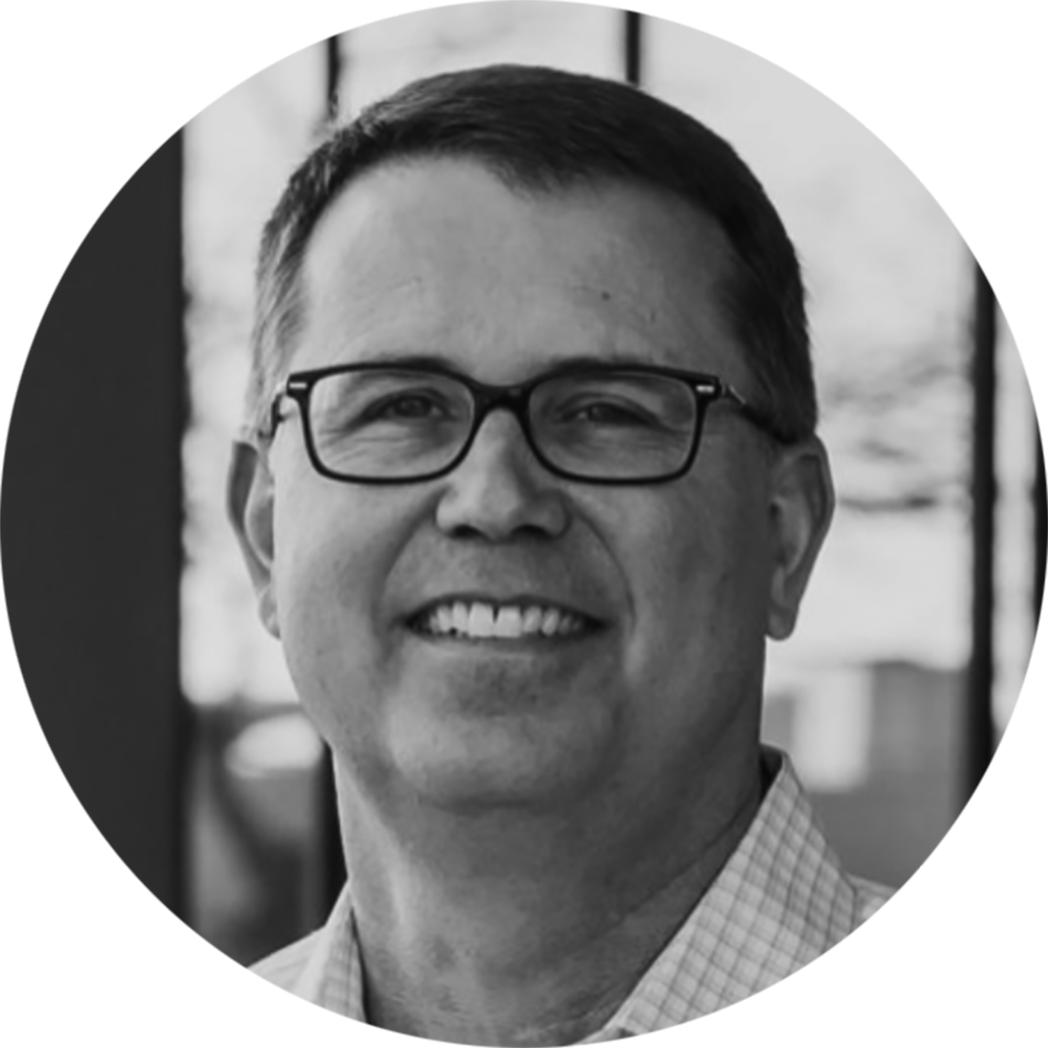 Black and white image of Mark Edwards